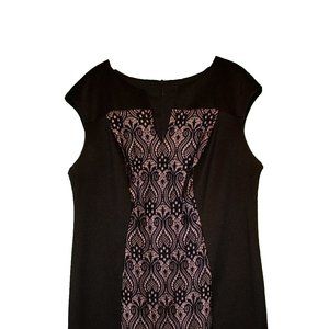 Connected Apparel Lace Panel Sheath Dress 16w